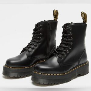 Dr. Martens Black Leather Combat Boots - size 8